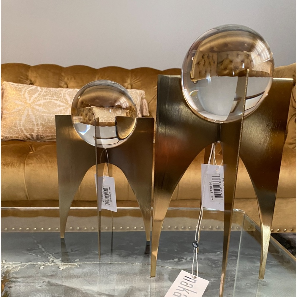 COPY - Nakasa Crystal Balls w/Stands Set of 2, Investment Decorative Pieces, NWT - Picture 10 of 10